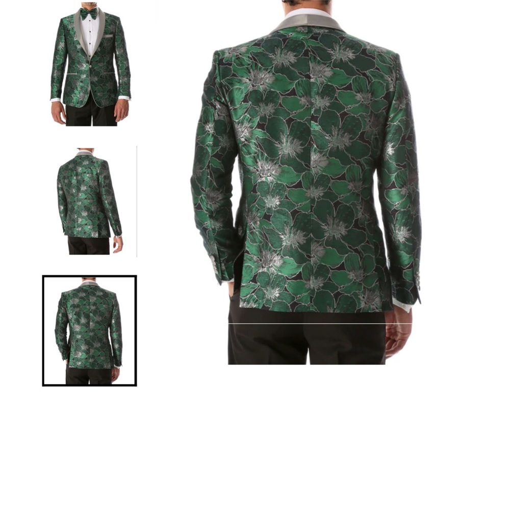 Ferrecci Green Floral Sport Coat - Picture 4 of 9